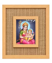 Maa Durga Laminated Jute Wall Photo Frame, 14 X 16 Inch (F174710)
