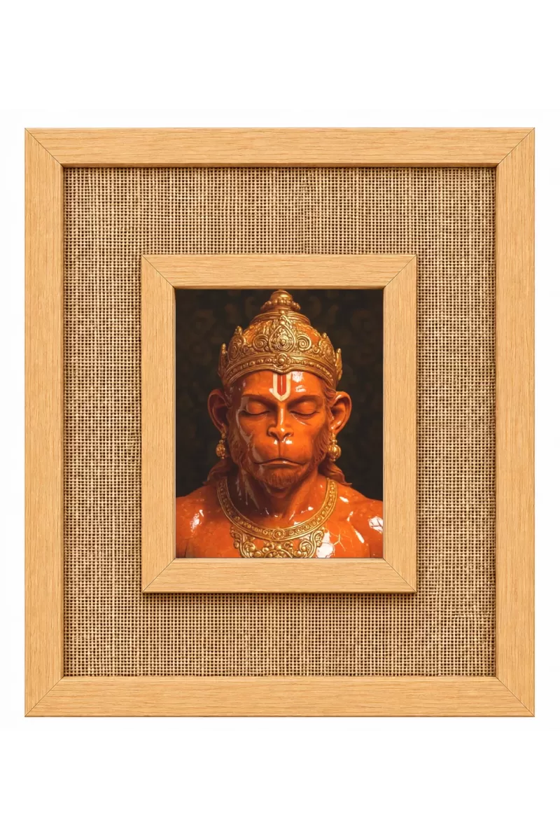 Hanuman Laminated Jute Wall Photo Frame, 14 X 16 Inch (F174713)
