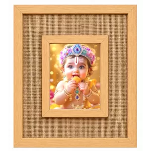 Baby Krishna Laminated Jute Wall Photo Frame, 14 X 16 Inch (F174715) Baby Krishna Laminated Jute Wall Photo Frame, 14 X 16 Inch (F174715)