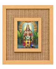 Lord Murugan Laminated Jute Wall Photo Frame, 14 X 16 Inch (F174717)