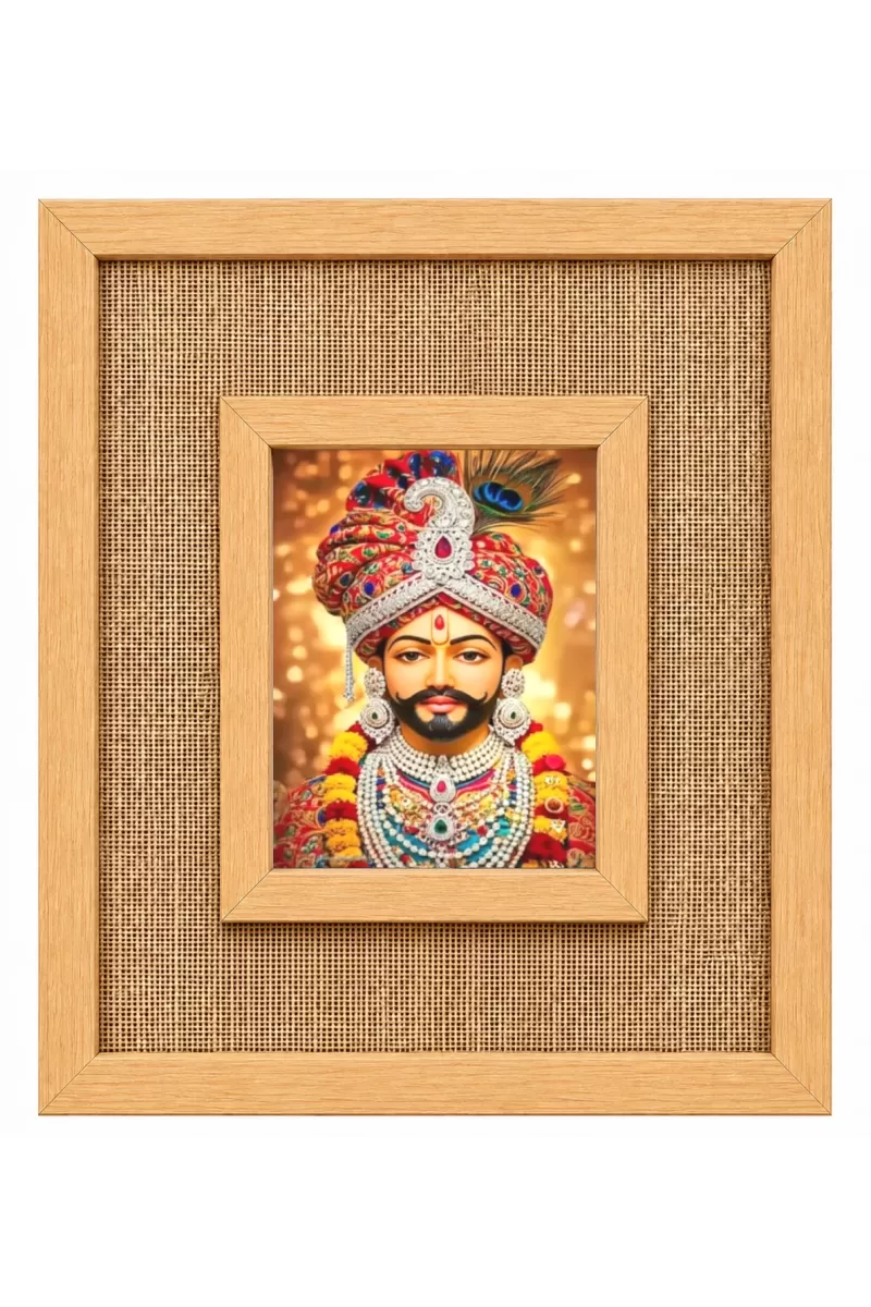 Khatu Shyam Laminated Jute Wall Photo Frame, 14 X 16 Inch (F174718)