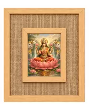 Goddess Lakshmi Laminated Jute Wall Photo Frame, 14 X 16 Inch (F174720)