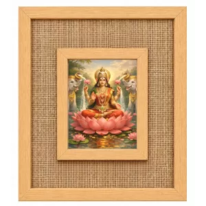 Goddess Lakshmi Laminated Jute Wall Photo Frame, 14 X 16 Inch (F174720) Goddess Lakshmi Laminated Jute Wall Photo Frame, 14 X 16 Inch (F174720)