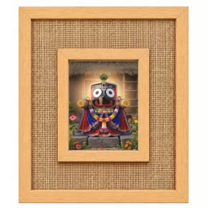 Lord Jagannath Laminated Jute Wall Photo Frame, 14 X 16 Inch (F174721)
