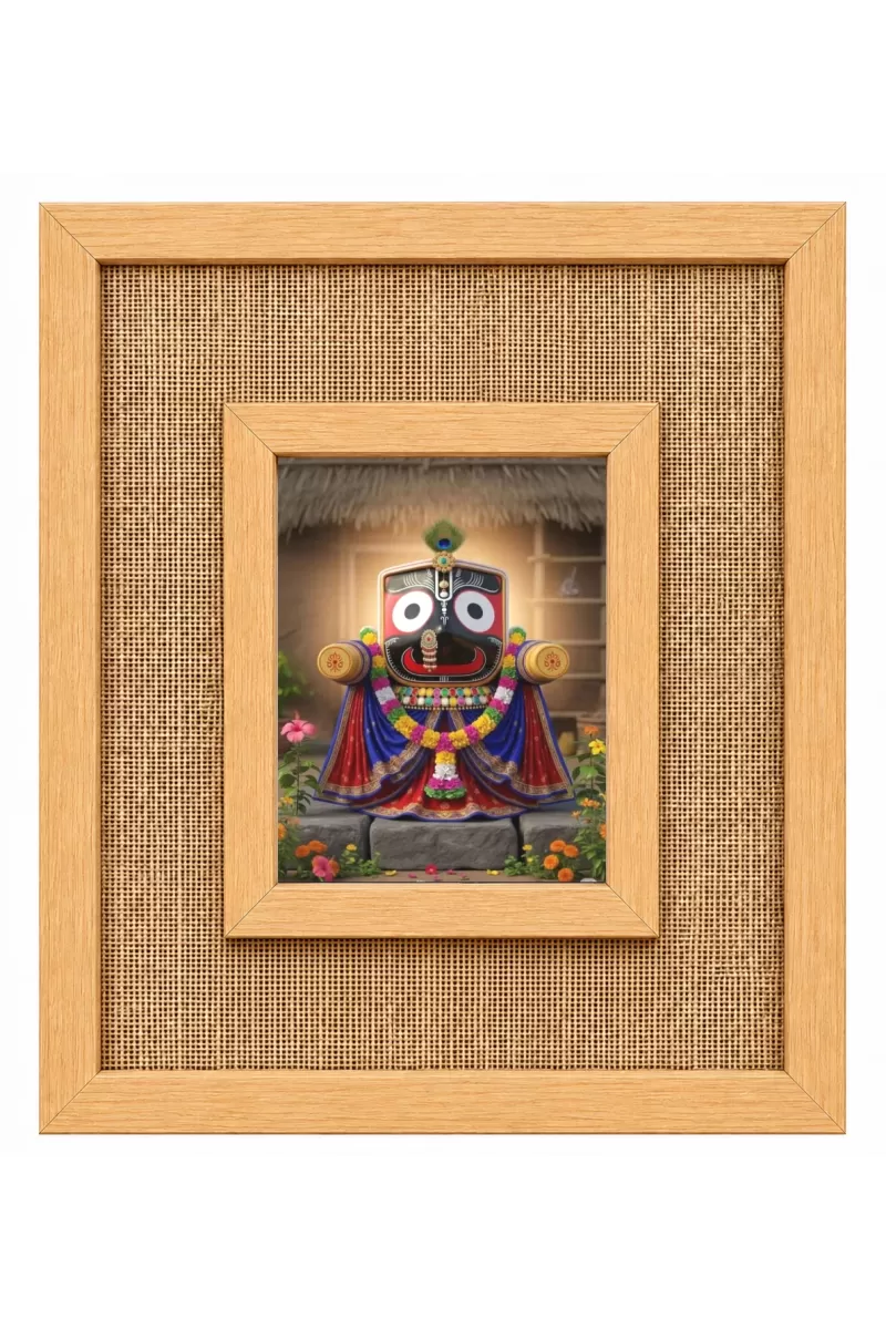 Lord Jagannath Laminated Jute Wall Photo Frame, 14 X 16 Inch (F174721)