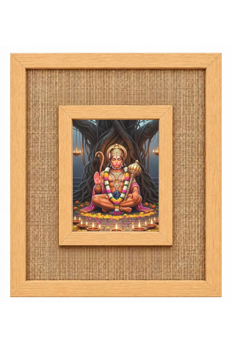 Hanuman Laminated Jute Wall Photo Frame, 14 X 16 Inch (F174725)