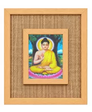 Buddha Laminated Jute Wall Photo Frame, 14 X 16 Inch (F174726)