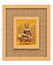 Durga Maa Laminated Jute Wall Photo Frame, 14 X 16 Inch (F174732)