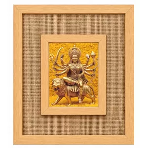 Durga Maa Laminated Jute Wall Photo Frame, 14 X 16 Inch (F174732) Durga Maa Laminated Jute Wall Photo Frame, 14 X 16 Inch (F174732)