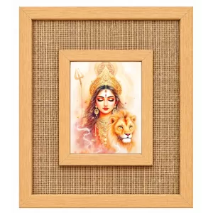 Durga Maa Laminated Jute Wall Photo Frame, 14 X 16 Inch (F174735) Durga Maa Laminated Jute Wall Photo Frame, 14 X 16 Inch (F174735)