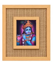 Lord Krishna Laminated Jute Wall Photo Frame, 14 X 16 Inch (F174737)