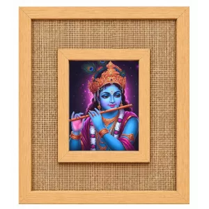 Lord Krishna Laminated Jute Wall Photo Frame, 14 X 16 Inch (F174737) Lord Krishna Laminated Jute Wall Photo Frame, 14 X 16 Inch (F174737)