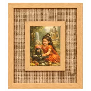 Baby Durga Laminated Jute Wall Photo Frame, 14 X 16 Inch (F174742) Baby Durga Laminated Jute Wall Photo Frame, 14 X 16 Inch (F174742)