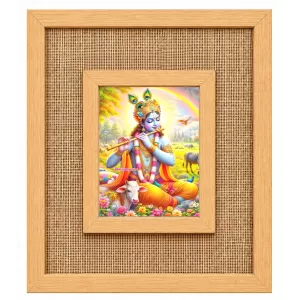 Lord Krishna Laminated Jute Wall Photo Frame, 14 X 16 Inch (F174745) Lord Krishna Laminated Jute Wall Photo Frame, 14 X 16 Inch (F174745)