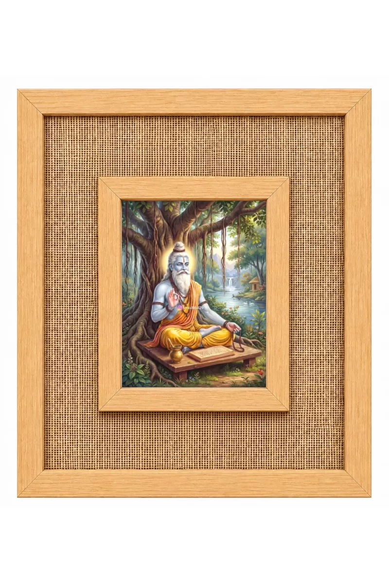 Sri Bhagwan Veda Vyasa Laminated Jute Wall Photo Frame, 14 X 16 Inch (F174746)