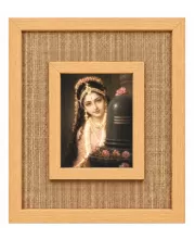 Shree Radha Rani Laminated Jute Wall Photo Frame, 14 X 16 Inch (F174750)