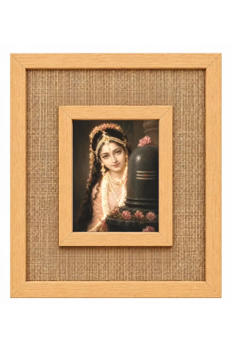 Shree Radha Rani Laminated Jute Wall Photo Frame, 14 X 16 Inch (F174750)
