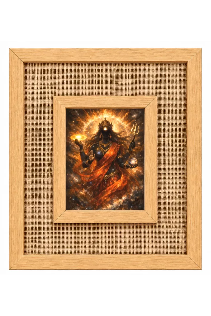Maa Kaali Laminated Jute Wall Photo Frame, 14 X 16 Inch (F174751)