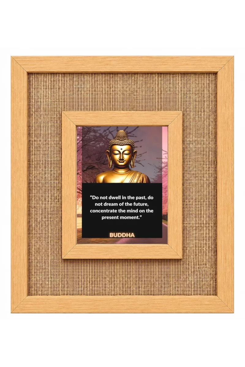 Buddha Laminated Jute Wall Photo Frame, 14 X 16 Inch (F174752)