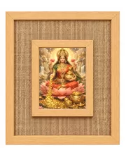 Goddess Lakshmi Laminated Jute Wall Photo Frame, 14 X 16 Inch (F174754)