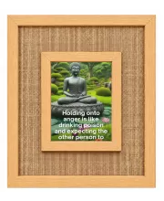 Buddha Laminated Jute Wall Photo Frame, 14 X 16 Inch (F174755)