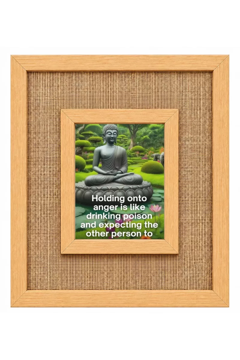 Buddha Laminated Jute Wall Photo Frame, 14 X 16 Inch (F174755)