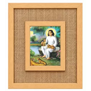 Chakradhar Swami Laminated Jute Wall Photo Frame, 14 X 16 Inch (F174757)