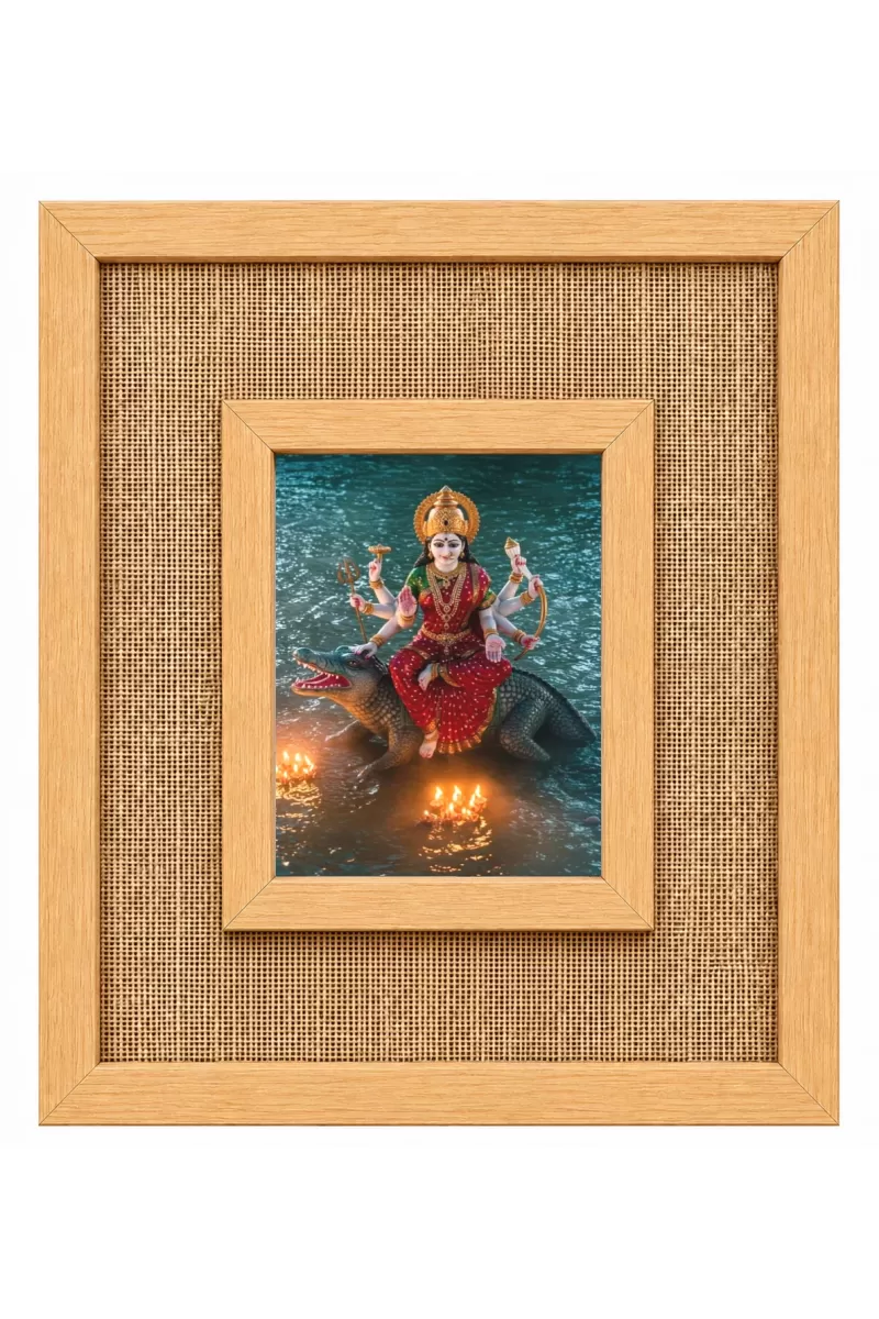 Maa Ganga Laminated Jute Wall Photo Frame, 14 X 16 Inch (F174760)