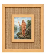 Lord Shree Chaitannya Laminated Jute Wall Photo Frame, 14 X 16 Inch (F174763)