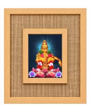 Lord Ayyappa Laminated Jute Wall Photo Frame, 14 X 16 Inch (F174764)