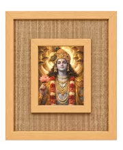 Lord Vishnu Laminated Jute Wall Photo Frame, 14 X 16 Inch (F174768)