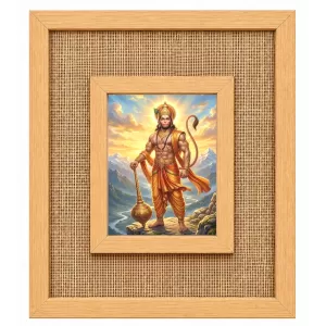 Hanuman Laminated Jute Wall Photo Frame, 14 X 16 Inch (F174771)