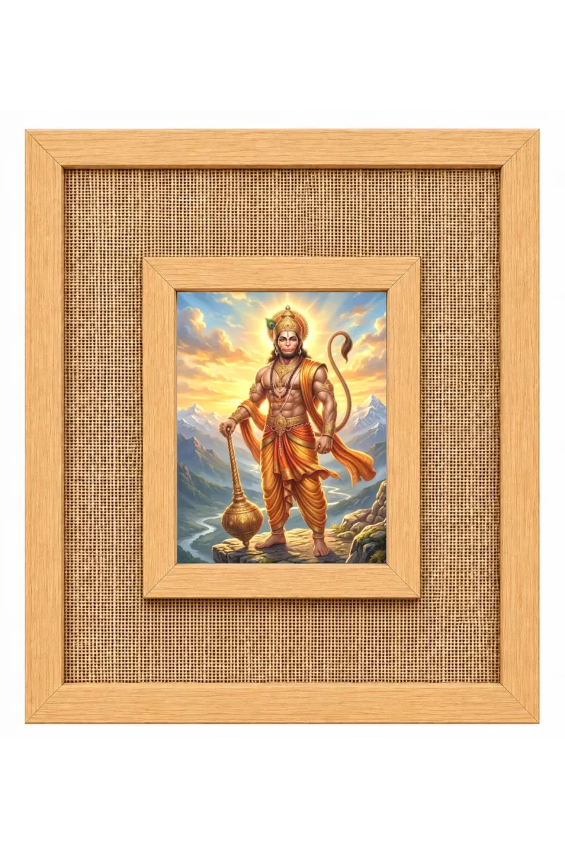 Hanuman Laminated Jute Wall Photo Frame, 14 X 16 Inch (F174771)