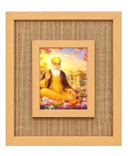 Guru Nanak Dev Ji Laminated Jute Wall Photo Frame, 14 X 16 Inch (F174772)