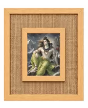 Lord Shiva Laminated Jute Wall Photo Frame, 14 X 16 Inch (F174777)
