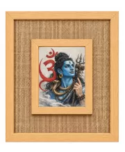 Lord Shiva Laminated Jute Wall Photo Frame, 14 X 16 Inch (F174779)