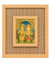 Lord Ganesh Laminated Jute Wall Photo Frame, 14 X 16 Inch (F174781)