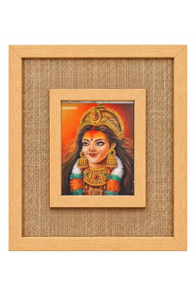 Maa Durga Laminated Jute Wall Photo Frame, 14 X 16 Inch (F174782)