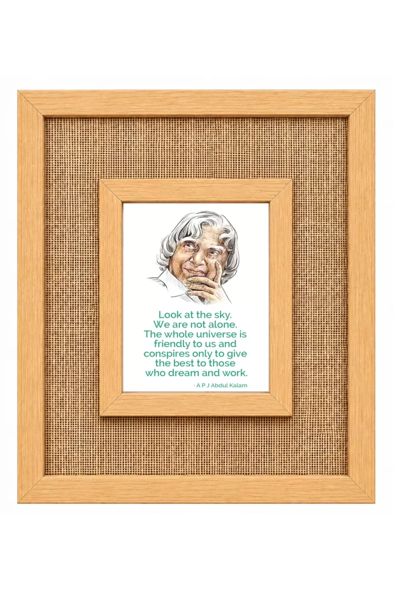 A P J Abdul Kalam Laminated Jute Wall Photo Frame, 14 X 16 Inch (F174783)
