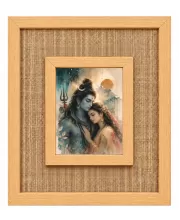 Shiva Parvati Laminated Jute Wall Photo Frame, 14 X 16 Inch (F174785)