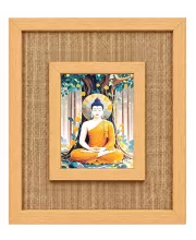 Buddha Laminated Jute Wall Photo Frame, 14 X 16 Inch (F174787)
