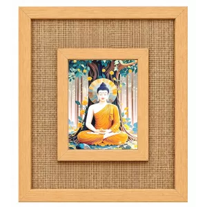 Buddha Laminated Jute Wall Photo Frame, 14 X 16 Inch (F174787)