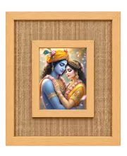 Radha Krishna Laminated Jute Wall Photo Frame, 14 X 16 Inch (F174790)