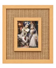 Radha Krishna Laminated Jute Wall Photo Frame, 14 X 16 Inch (F174791)