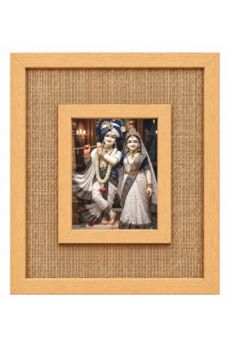 Radha Krishna Laminated Jute Wall Photo Frame, 14 X 16 Inch (F174791)