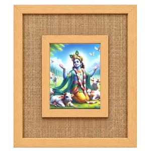 Lord Krishna Laminated Jute Wall Photo Frame, 14 X 16 Inch (F174794) Lord Krishna Laminated Jute Wall Photo Frame, 14 X 16 Inch (F174794)