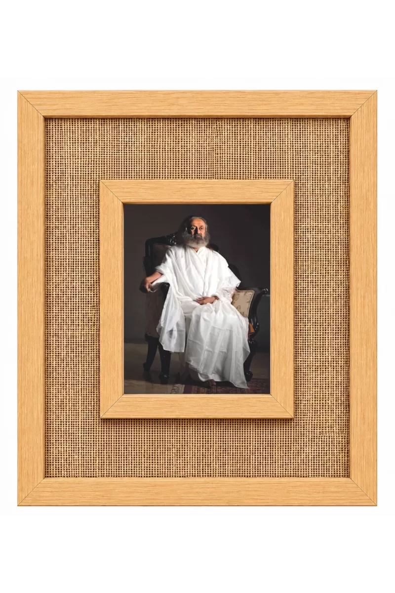 Shree Shree Ravi Shankar Laminated Jute Wall Photo Frame, 14 X 16 Inch (F174795)