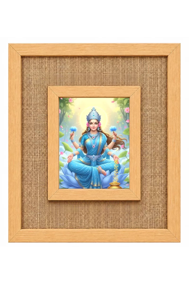 Lakshmi Maa Laminated Jute Wall Photo Frame, 14 X 16 Inch (F174796)