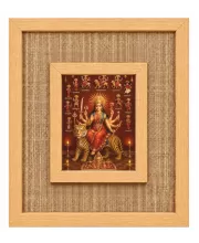 Durga Maa Laminated Jute Wall Photo Frame, 14 X 16 Inch (F174797)