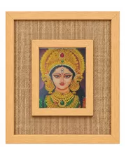 Durga Maa Laminated Jute Wall Photo Frame, 14 X 16 Inch (F174799)